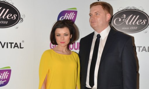 Katarzyna Cichopek i Cezary Ociepa, prezes firmy Tenex, wyłącznego dystrybutora kosmetyków Gerovital